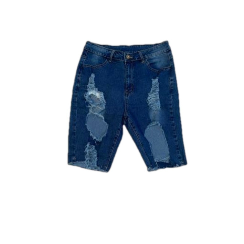 NWT JEANS UNISEX Size L Distressed, Ripped, Denim Jean Stretchy Shorts MISMARKED